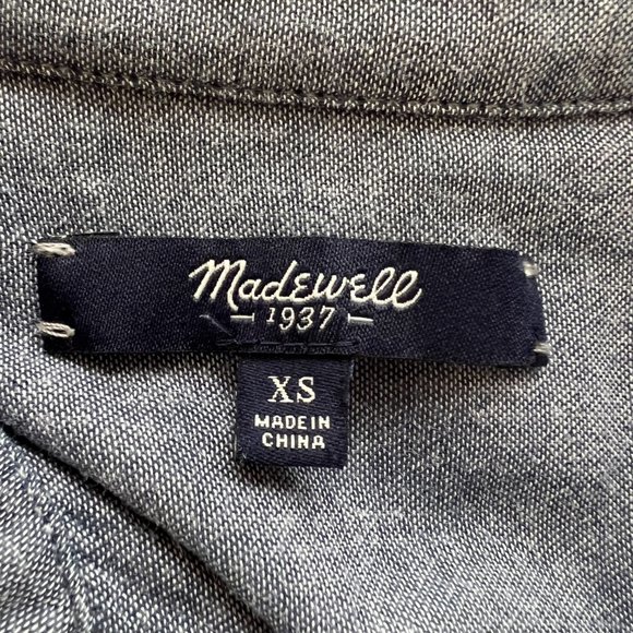 Madewell Navy Oversized Boxy Cotton Courier Shirt in Lilydale Stripe Sz XS - Picture 2 of 13